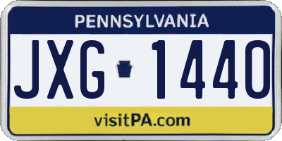 PA license plate JXG1440