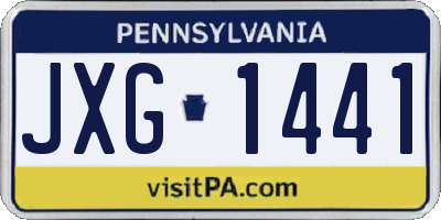 PA license plate JXG1441