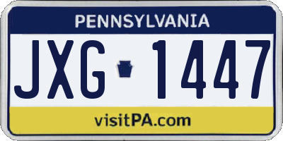 PA license plate JXG1447