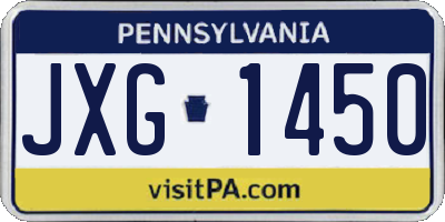 PA license plate JXG1450