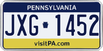 PA license plate JXG1452