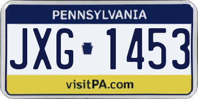 PA license plate JXG1453