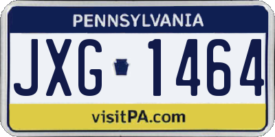 PA license plate JXG1464