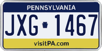 PA license plate JXG1467