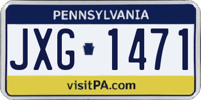 PA license plate JXG1471
