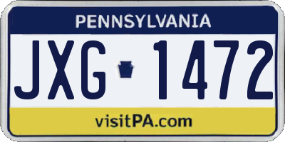 PA license plate JXG1472