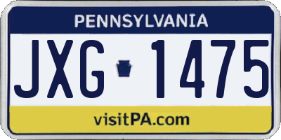 PA license plate JXG1475