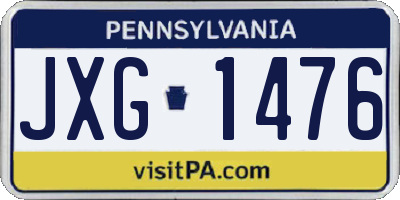 PA license plate JXG1476