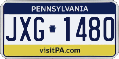 PA license plate JXG1480