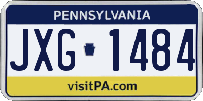 PA license plate JXG1484