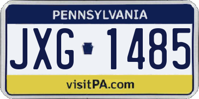 PA license plate JXG1485