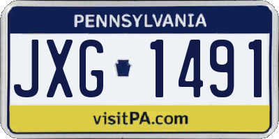 PA license plate JXG1491