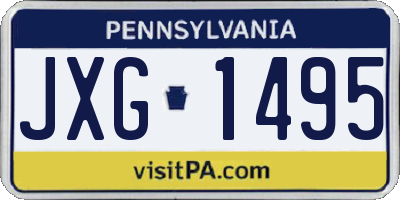 PA license plate JXG1495