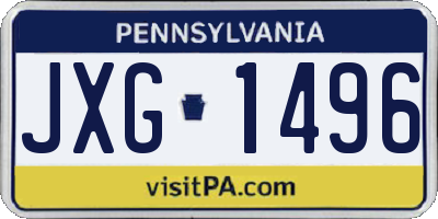 PA license plate JXG1496