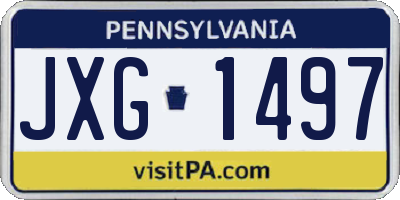 PA license plate JXG1497