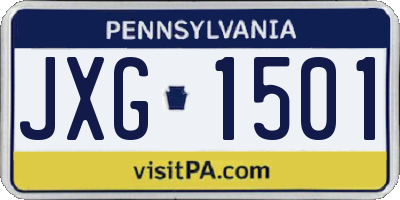 PA license plate JXG1501