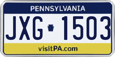 PA license plate JXG1503