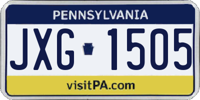PA license plate JXG1505