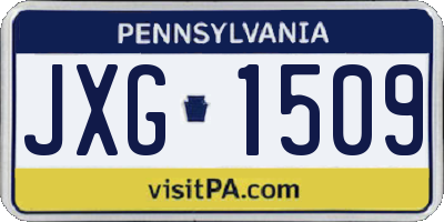 PA license plate JXG1509