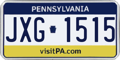 PA license plate JXG1515