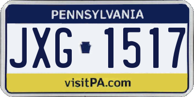PA license plate JXG1517