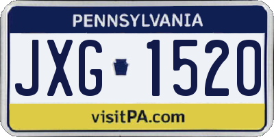PA license plate JXG1520