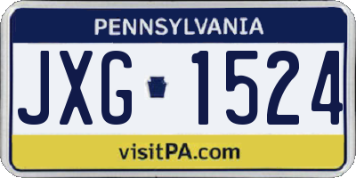 PA license plate JXG1524