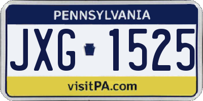 PA license plate JXG1525