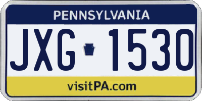 PA license plate JXG1530