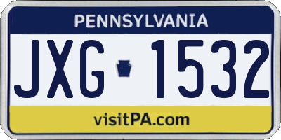 PA license plate JXG1532