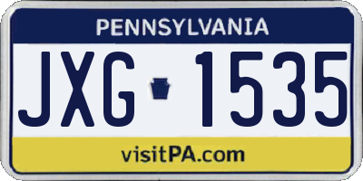 PA license plate JXG1535