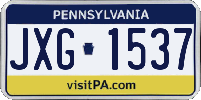 PA license plate JXG1537