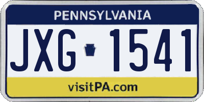 PA license plate JXG1541