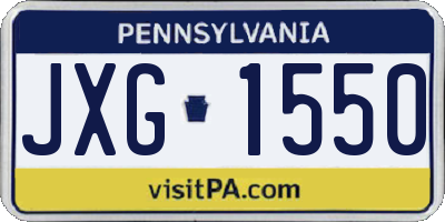 PA license plate JXG1550