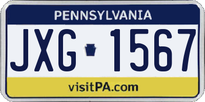 PA license plate JXG1567