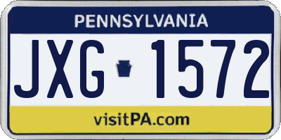 PA license plate JXG1572
