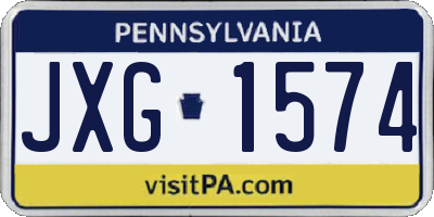 PA license plate JXG1574