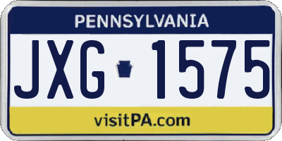 PA license plate JXG1575