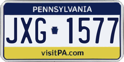 PA license plate JXG1577
