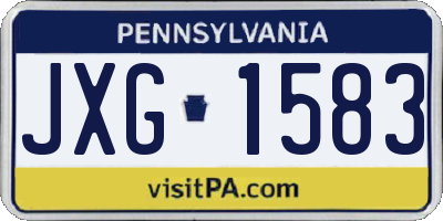 PA license plate JXG1583