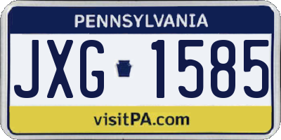 PA license plate JXG1585