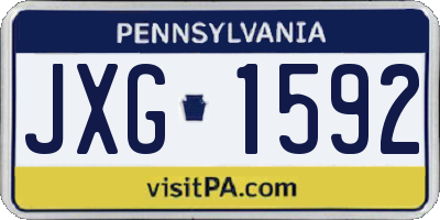 PA license plate JXG1592