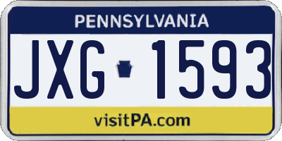 PA license plate JXG1593