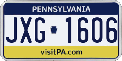 PA license plate JXG1606