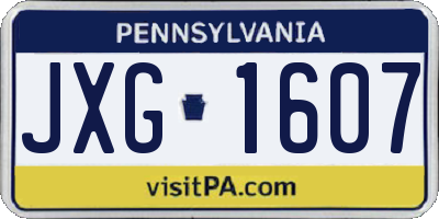 PA license plate JXG1607