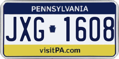 PA license plate JXG1608