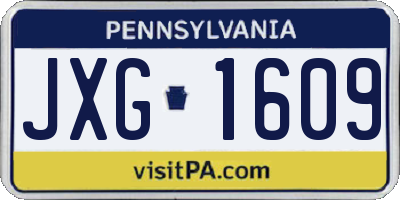 PA license plate JXG1609