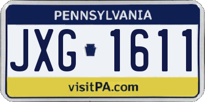 PA license plate JXG1611
