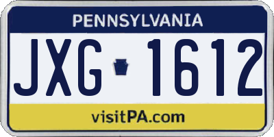 PA license plate JXG1612