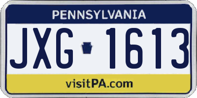 PA license plate JXG1613